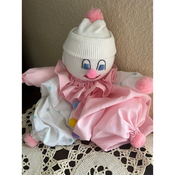 Handmade Pastel Sock Clown Doll - Picture 2 of 7